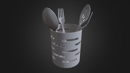 Cutlery Drainer cinema, room, ray, vray, fork, obj, detailed, spoon, chrome, fbx, metal, water, max, kitchen, mental, dry, cgaxis, cutlery, drainer, drying, dishing, knife, house, home, 3ds, interior, c4d