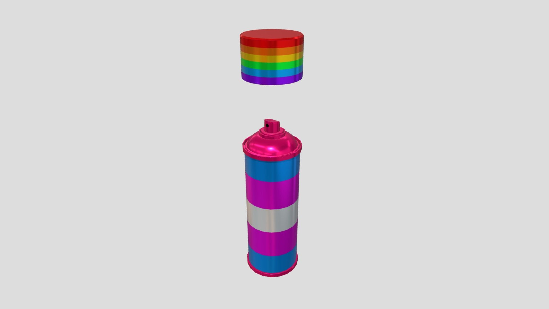 This is a pride spray can that I designed and made as a 3D model. Happy LGBTQIA+ pride always and forever!!! The model is relatively low poly and may soon be available for sale. All the textures files are in the textures folder 3d model