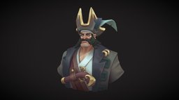 Hand Painted Stylized Pirate cothill, recluse, handpainted, lowpoly, pirate, stylized, noai
