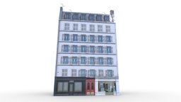 Parisian Classical Building paris, european, realistic, old, europe, townhouse, parisian, appartament, low-poly, game, texture, lowpoly, gameasset, house, building, textured