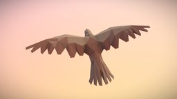 Low Poly Bird: Falcon bird, falcon, nightsoundgames, lowpoly, low, poly, animal, stylized, fantasy