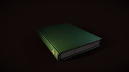 Old Book green, old, game-ready, game-asset, book, pbr, decoration, interior, noai