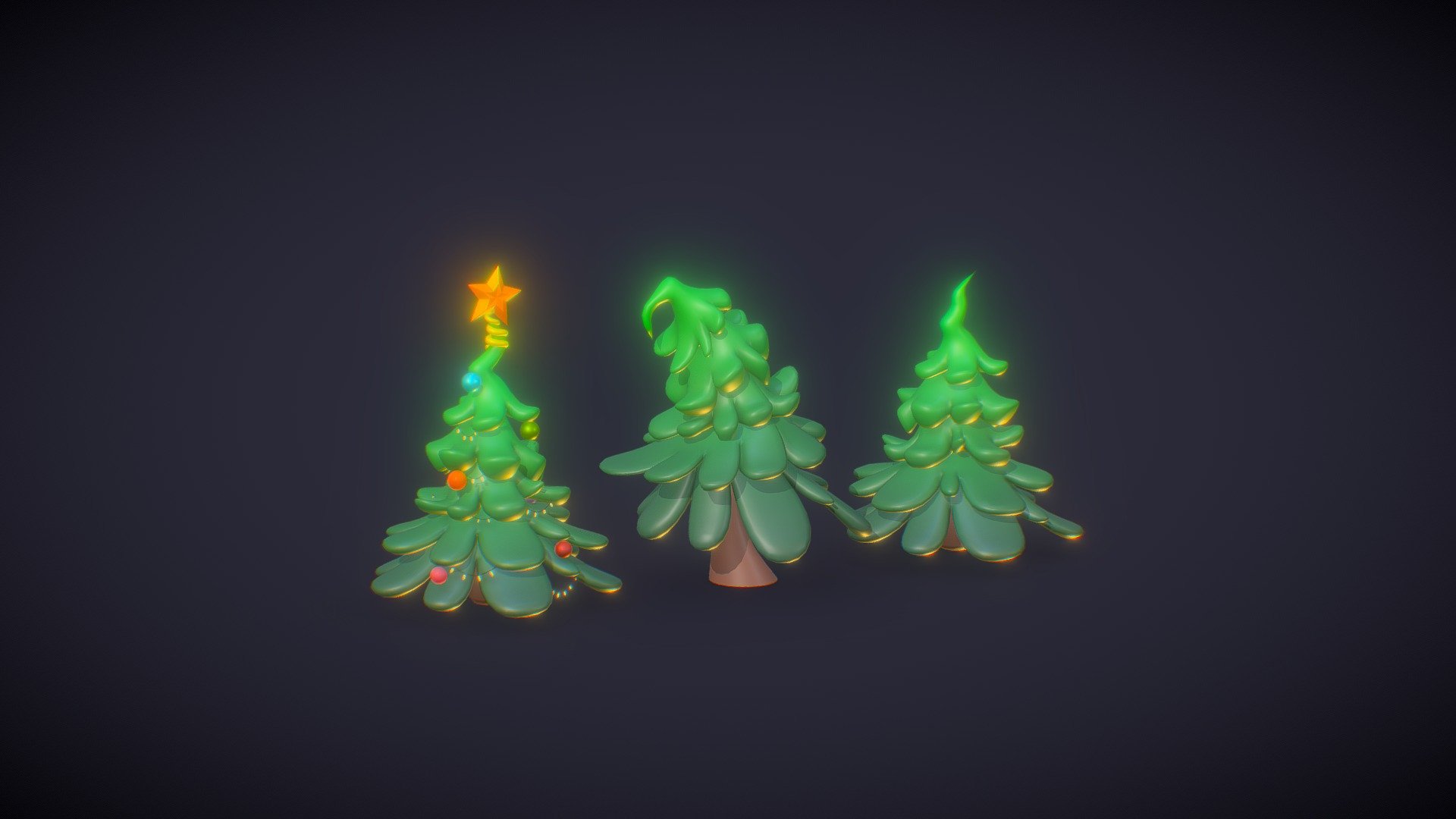 Pine Trees - 3D model by ilyannna (@ilyanna) 3d model