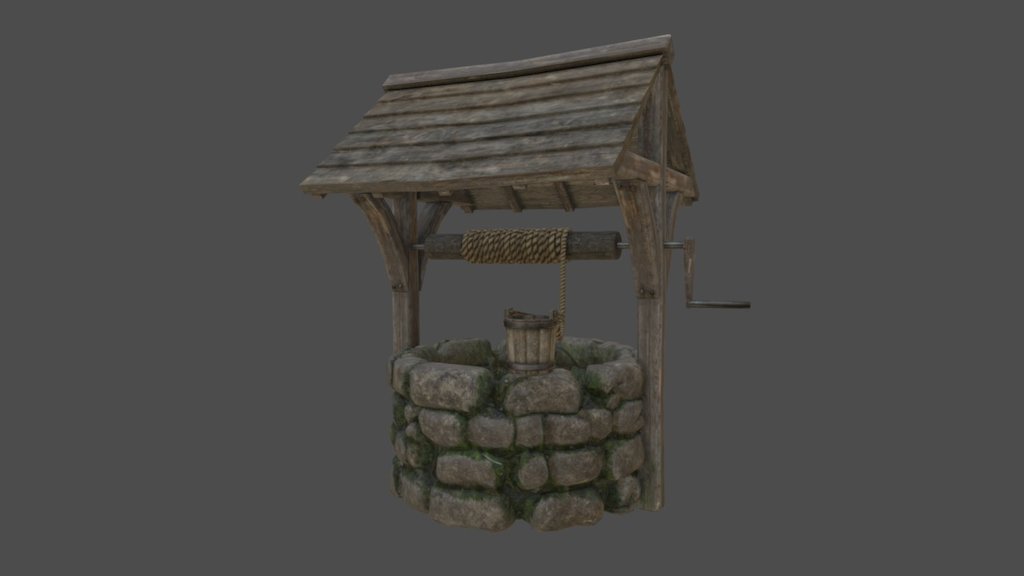 I adapted a model by Bhaddou into more of a Wishing well style.

Original model by Bhaddou:

https://sketchfab.com/models/45e65e48986141f88d18d0f9ebd18994 - Well - Download Free 3D model by FlukierJupiter 3d model