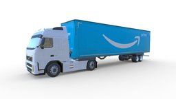 Volvo FH 12 Amazon Prime Truck truck, 12, fh, heavy, volvo, delivery, trailer-truck, semitruck, game, 3d, vehicle, lowpoly, globethrotter