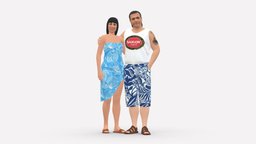 001127 man and woman beach style style, people, beauty, clothes, miniature, realistic, beach, woman, couple, character, 3dprint, model, man