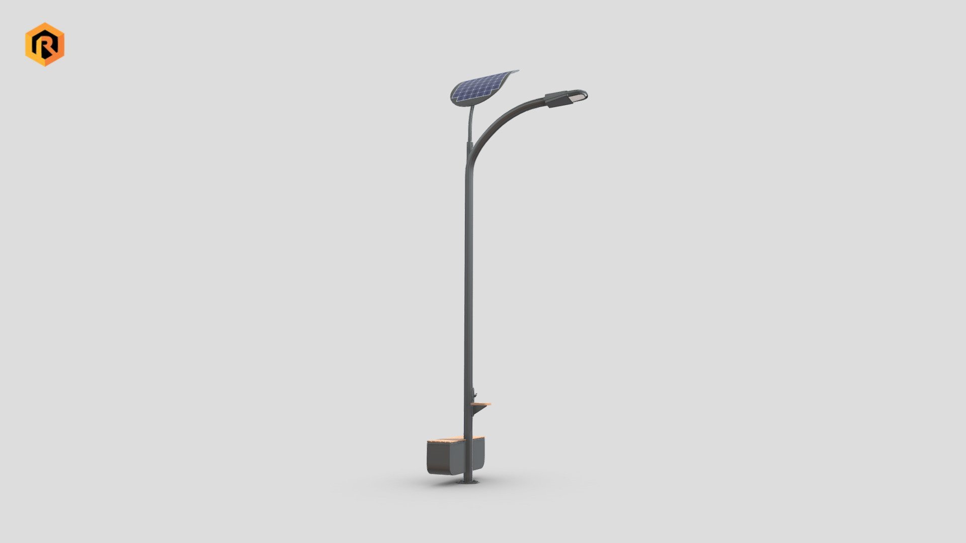 Low-poly PBR 3D Model of Solar LED Street Light with bench and USB Charge port on pole.

Solar street lights are raised light sources which are powered by photovoltaic panels mounted on the lighting structure. 

The photovoltaic panels charge a rechargeable battery, which powers a lamp during the night. 

This 3d model is best for use in games and other real-time applications such as Unity or Unreal Engine.   

Technical details:




3 PBR textures sets

3796 Triangles

Model completely unwrapped

Lot of additional file formats included (Blender, Unity, Maya etc.)

PBR textures details:




2048 Main Body texture set (Albedo, Metallic, Smoothness, Normal, AO)

512 Light texture set (Albedo, Metallic, Smoothness, Normal)

512 Glass texture set (Albedo, Metallic, Smoothness, Normal)

More file formats are available in additional zip file on product page.  

Please feel free to contact me if you have any questions or need any support for this asset.

Support e-mail: support@rescue3d.com - Solar Street Light - Buy Royalty Free 3D model by Rescue3D Assets (@rescue3d) 3d model