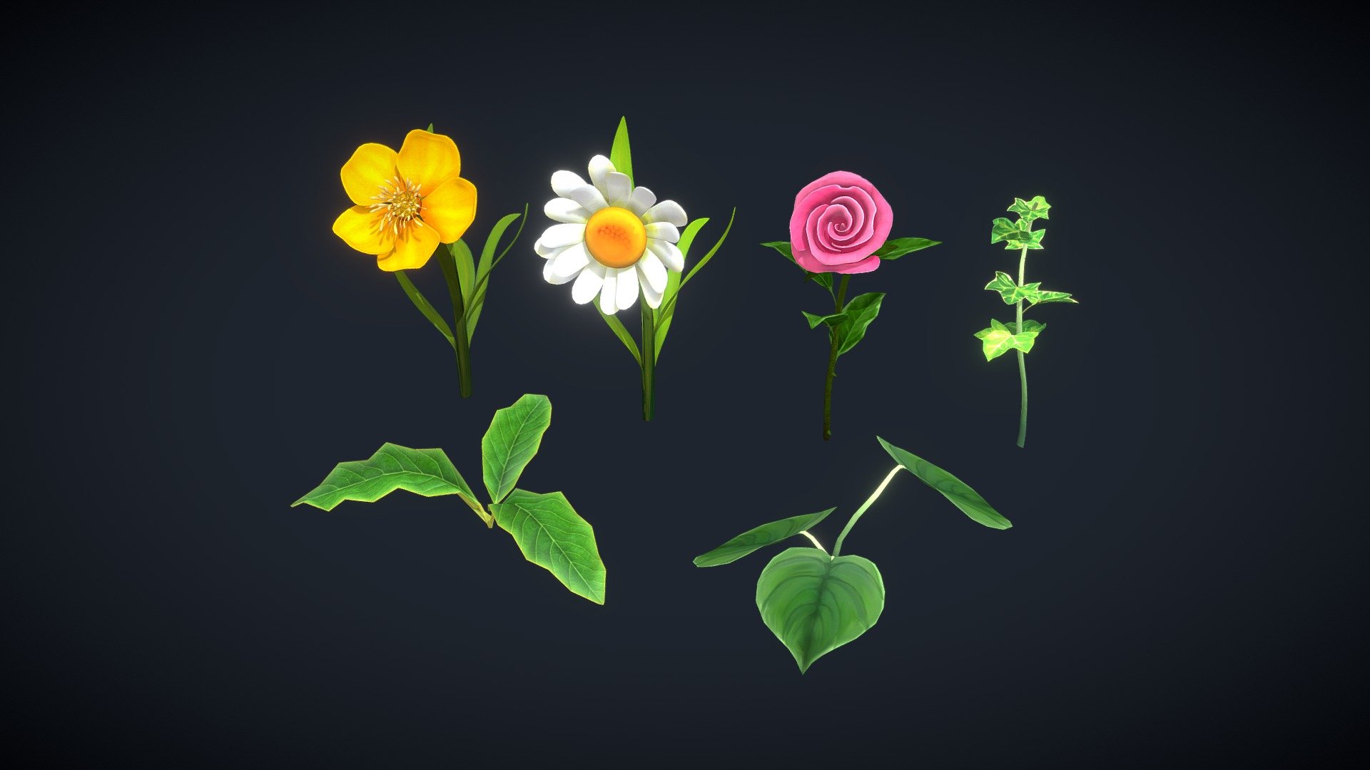 Stylized plants : Flower and grass toon textures
Albedo
Roughness

Free for Personal Projects
..........
Follow me for more free Objects

Contact me if you need custome models : Sunghyogun(@)gmail(.)com - Stylized Plant Pack - Download Free 3D model by Marbles studio (@marblesstudio) 3d model