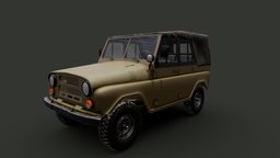 UAZ light utility vehicle soldier, soviet, videogame, army, materials, heavy, transport, unreal, russian, russia, troops, utility, uaz, unity, asset, vehicle, pbr, military, car, war, interior, download, light, videojueog