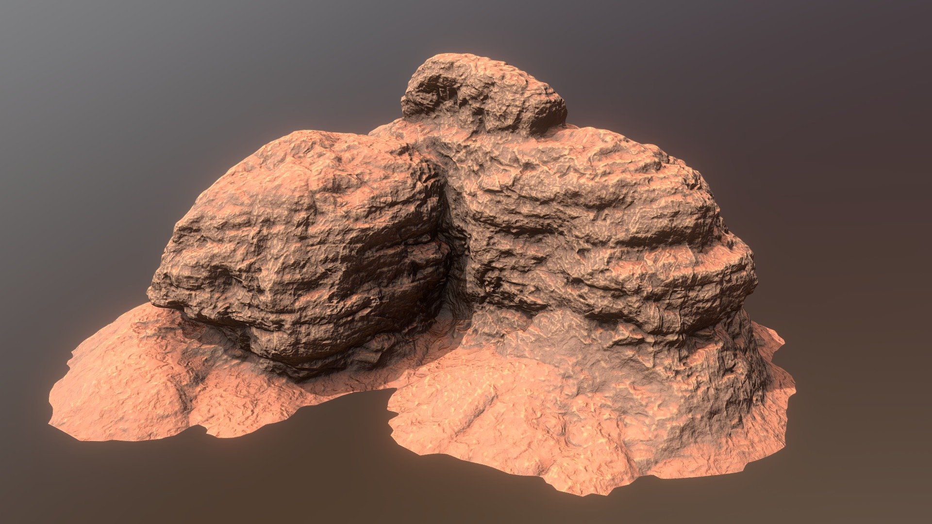 Hand sculpted rock with 4k Albedo, Normal, Roughness, and, Ambient Occlusion textures 3d model