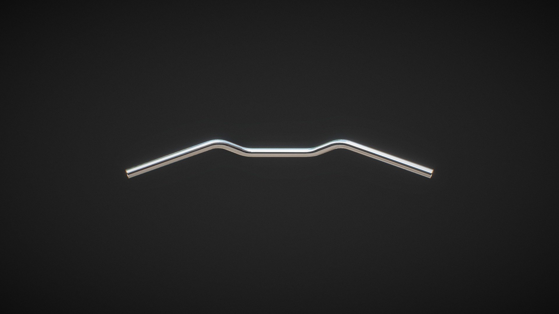 Handlebar »Tustin« by Bates; steel, chrome-plated; Ø 1”; wire routing: W2 with dimples (1982→); measures in cm (rounded) according to drawing: B total width: 81 cm, C center width: 15 cm, H height: 4 cm, height @ bar end: 4 cm, T depth: 12 cm; wall thickness: 3 mm; Germany; GTIN: 4062094208478; W&amp;amp;W-№: 20-847 - Bates Tustin chrome with dimples - 3D model by W&W Cycles AG (@wwcycles) 3d model