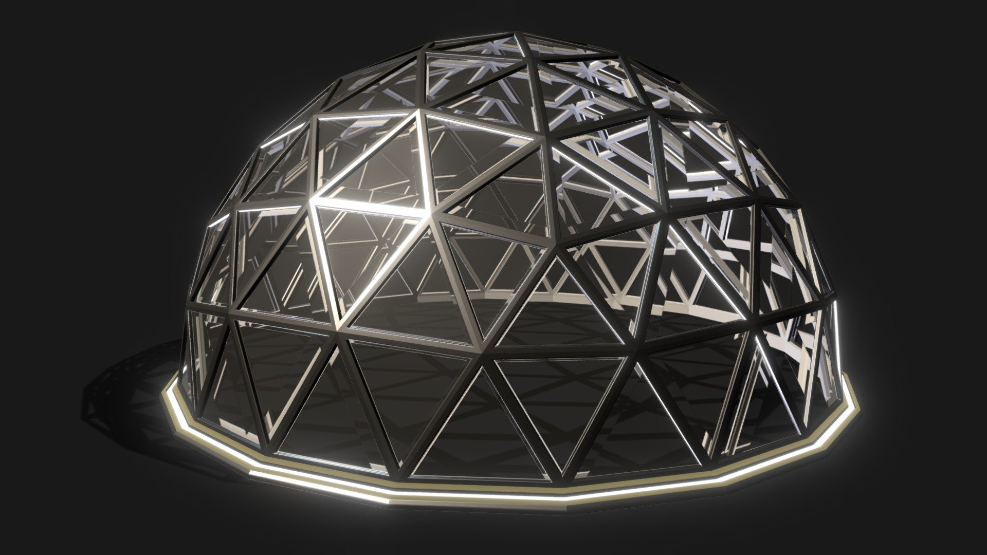A simple glass dome object I made in Blender without textures for a 3d racing game 3d model