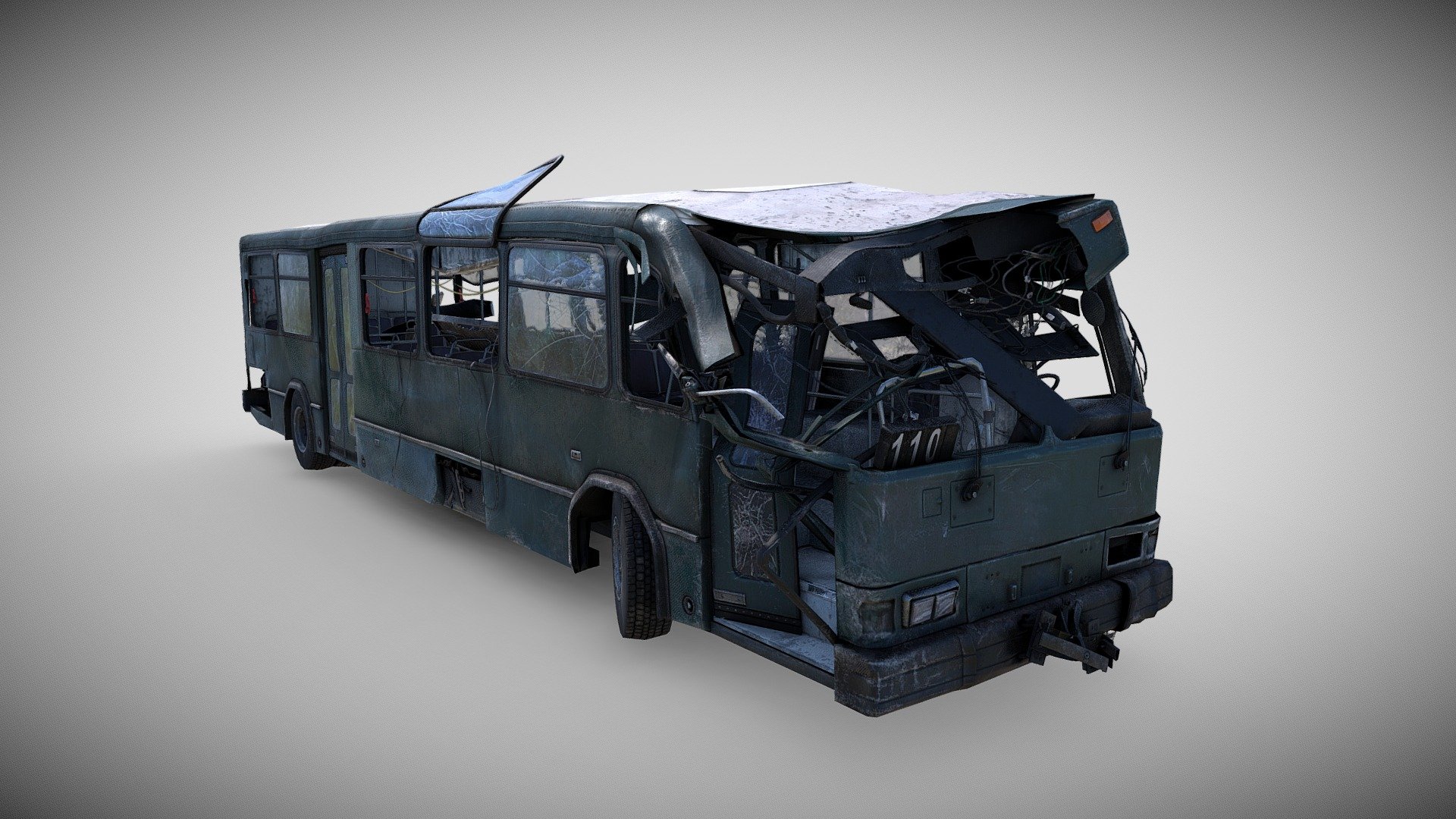 Bus Wrecked 02 - 3D model by yyuchipingu 3d model