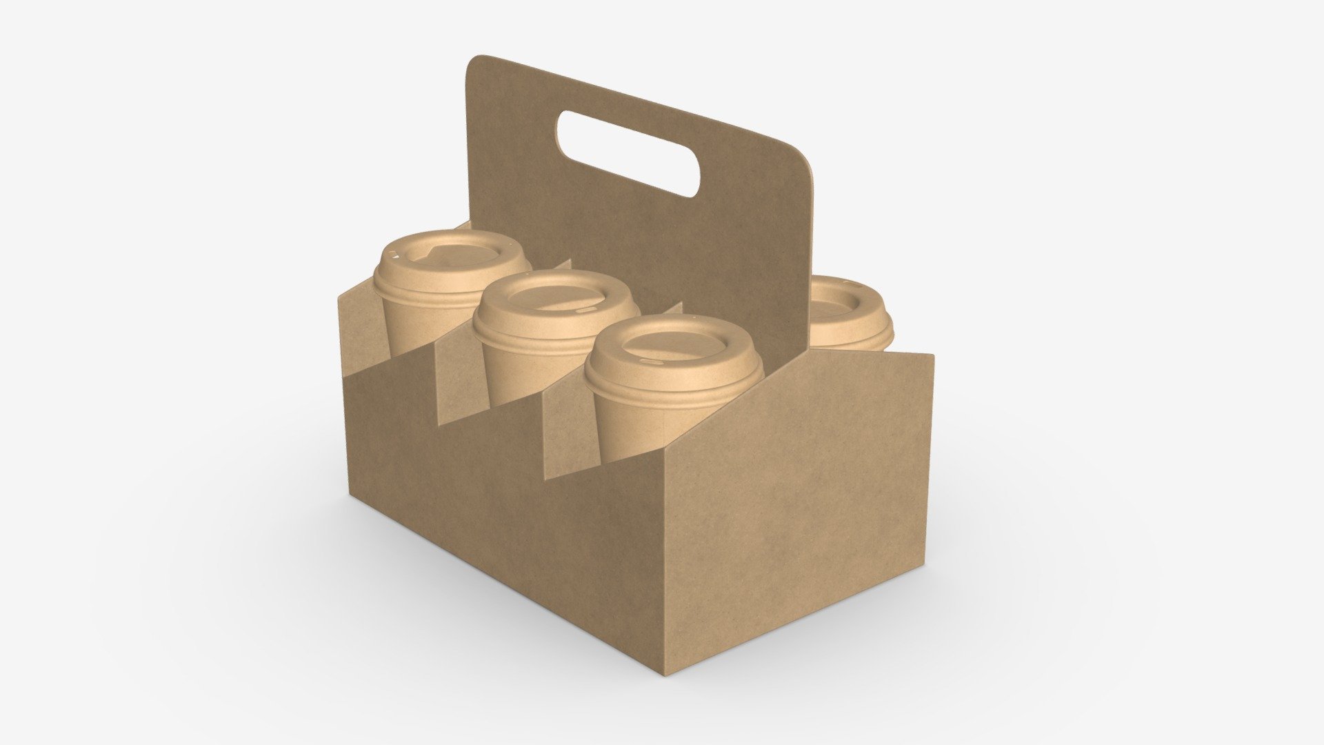 Biodegradable cups with holder - Buy Royalty Free 3D model by HQ3DMOD (@AivisAstics) 3d model