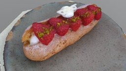 Eclair of strawberry and white chocolate(Zephyr)
