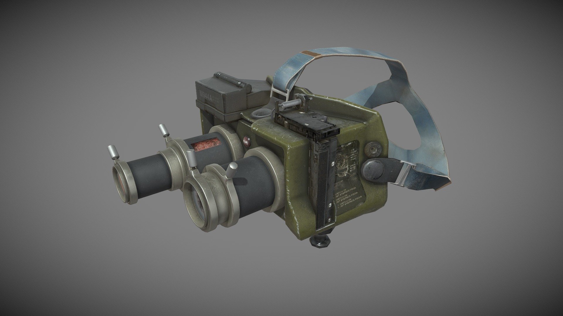 Low-poly NV goggles featured in Ghostbusters: Afterlife.  14.2k polys with one 4k texture set including diffuse, roughness, and normal maps 3d model