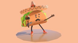 Stylized Taco fun, characterart, tacos, cartoon, conceptart, stylized