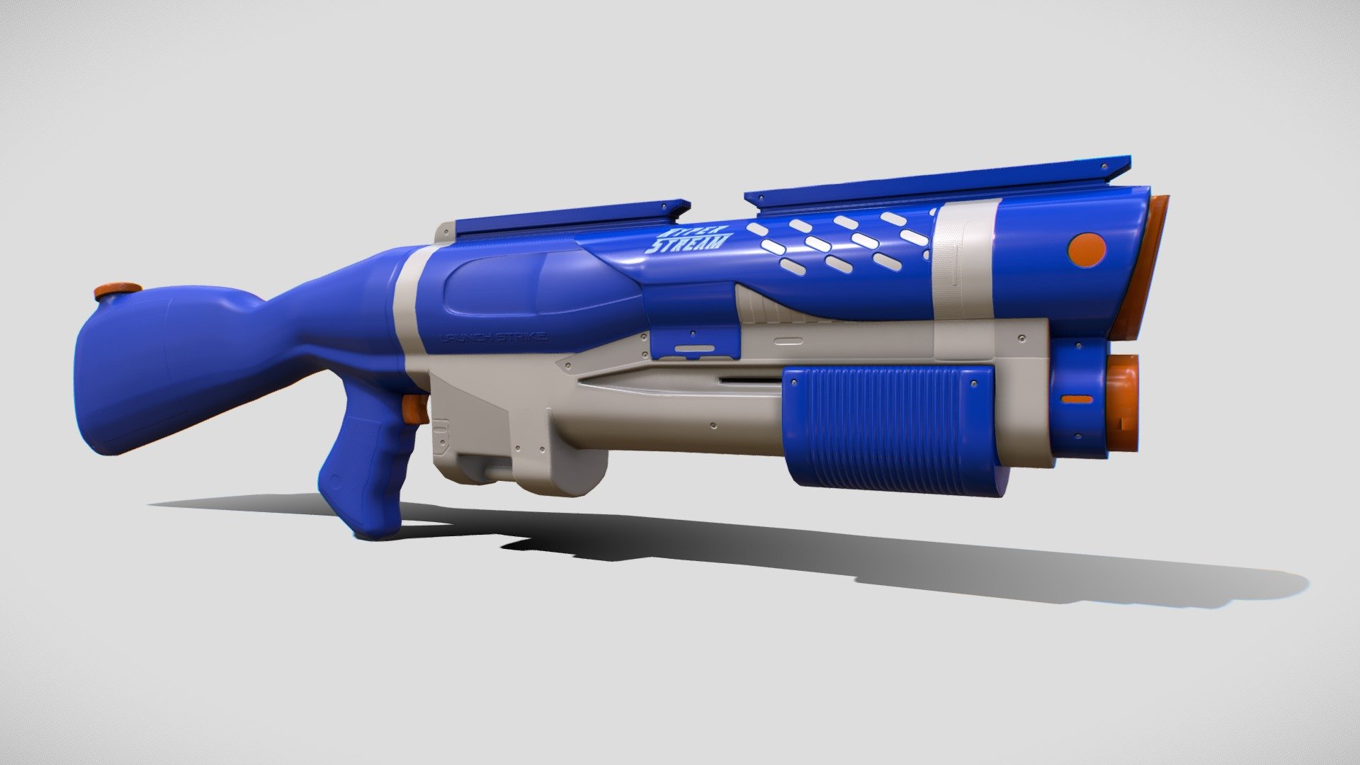 Parodying super soaker shotblast blue here. A commission done for VRChat 3d model