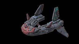 Sci fi V fighter spaceship