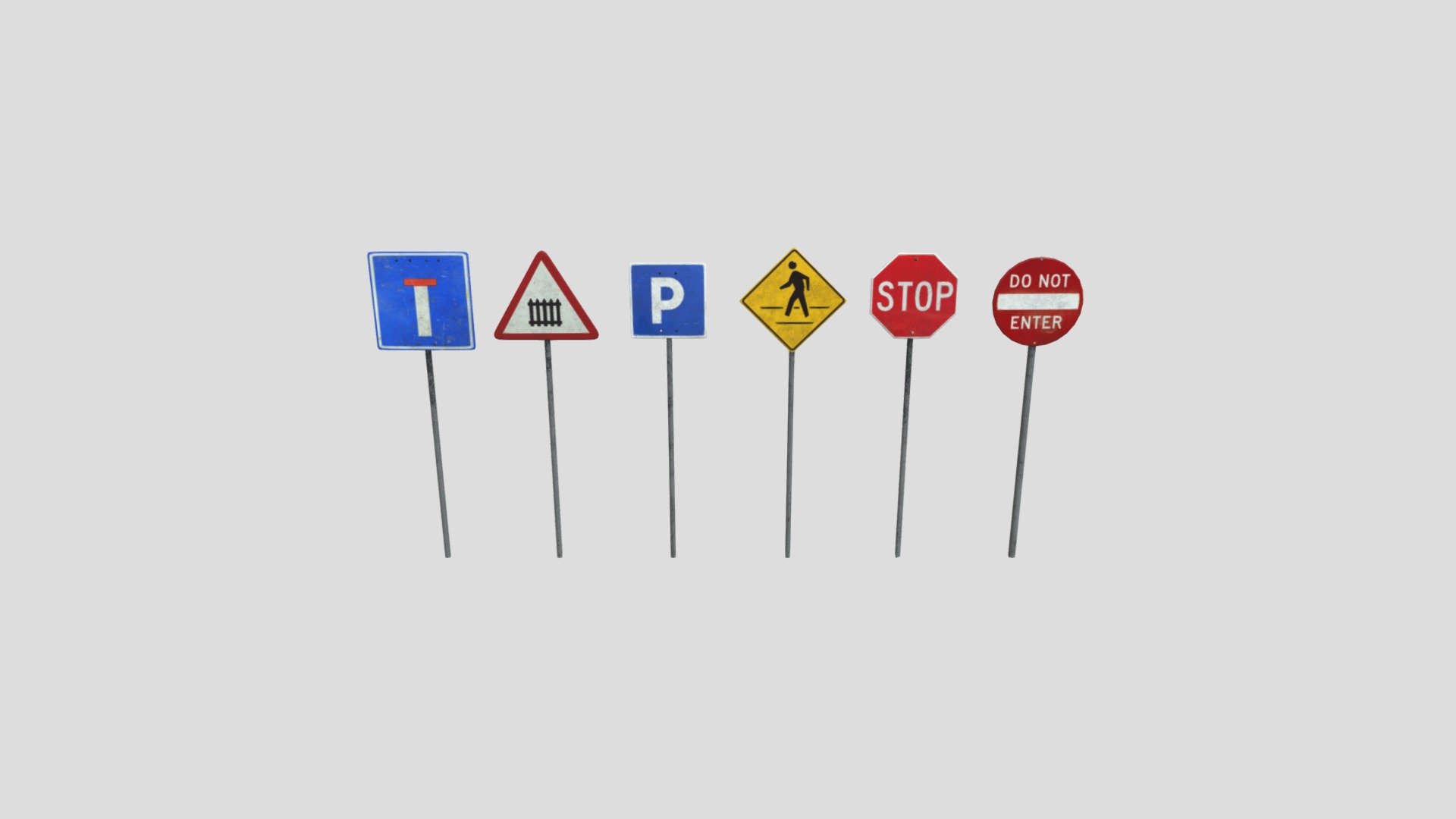 Highly detailed 3d model of&nbsp;road signs with all textures, shaders and materials. This 3d model is ready to use, just put it into your scene 3d model