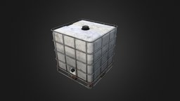 Water Tank Cube cube, props, realism, liquid, low-poly, asset, game, water-tank-cube