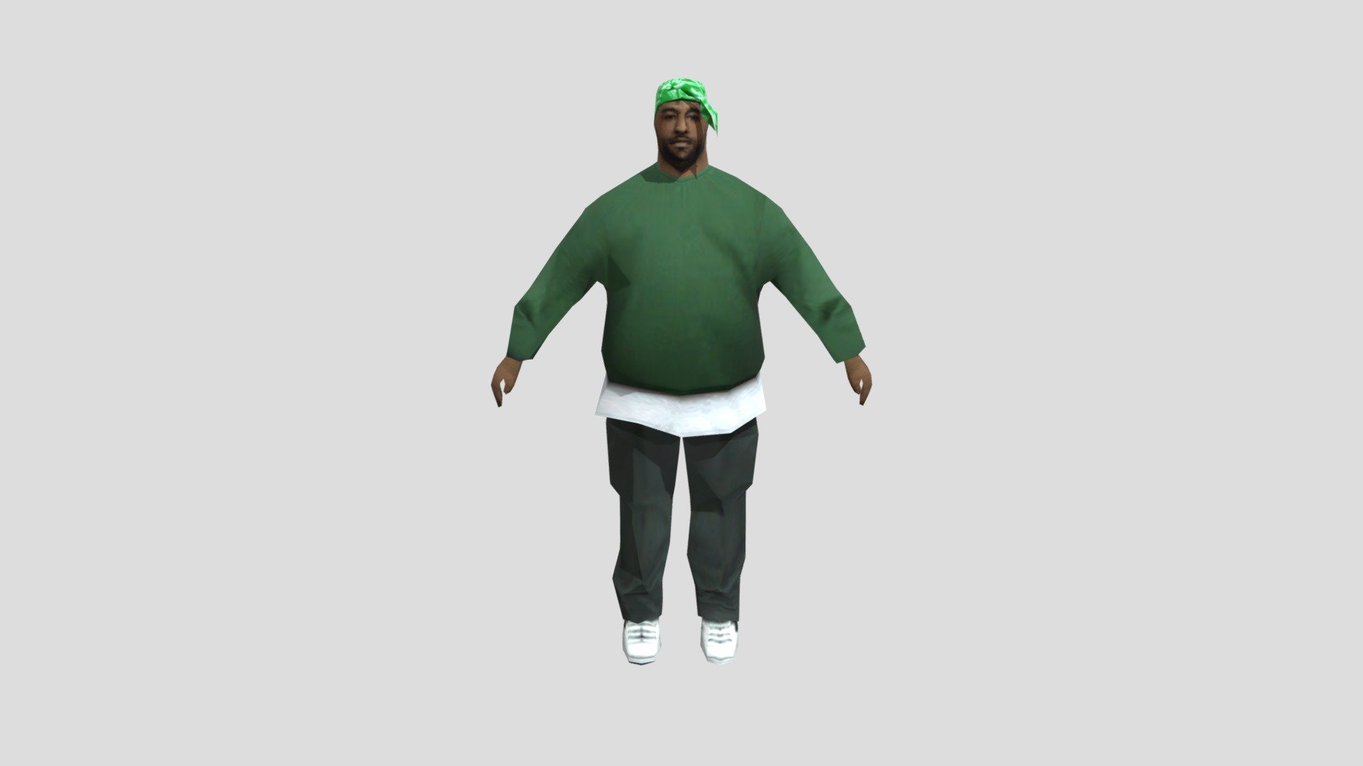 Grand Theft Auto San Andreas Grove Gang Member model 3d model