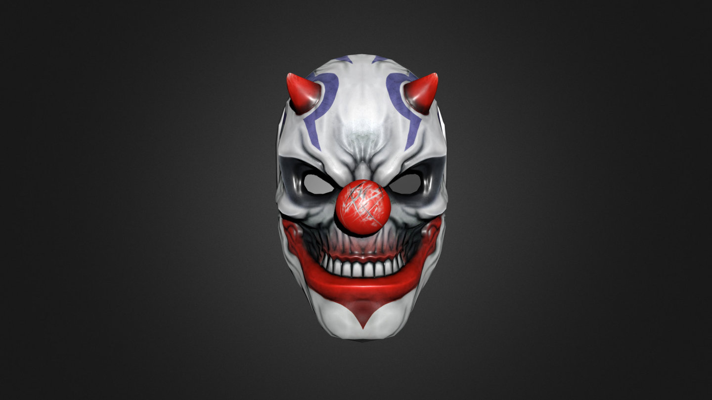 The Devil is a moniker that has followed Rust through most of his life. His fellow bikers often referred to him as “Devil” because of his ruthless ways when killing their enemies. Therefore, Rust’s mask is a combination of a smiling clown with ominous horns protruding from the forehead, letting everyone know that the Devil is here 3d model