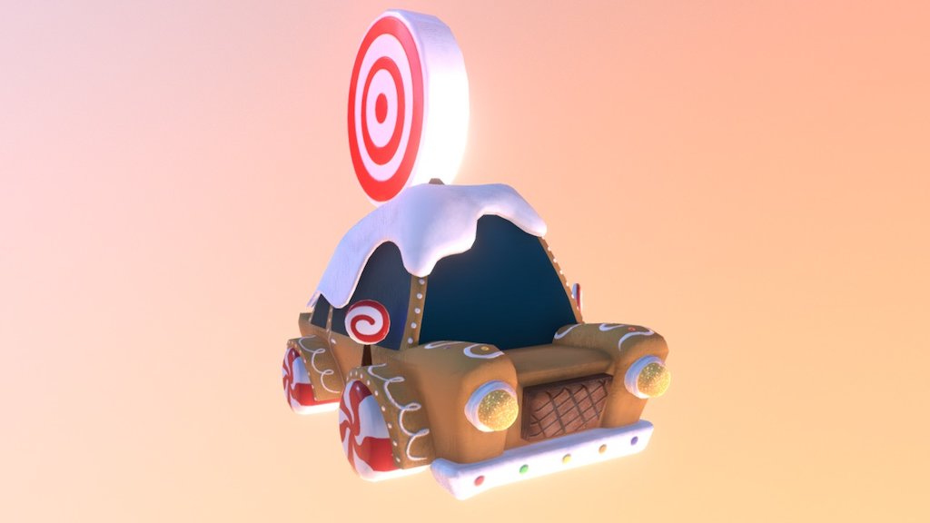 Cookie Candy  Car Low Poly - 3D model by pame_chavez 3d model