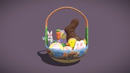 Easter Basket Mix One bunny, cute, kids, cake, cg, basket, animals, cookies, easter, vr, chocolate, holiday, celebrate, easter-basket