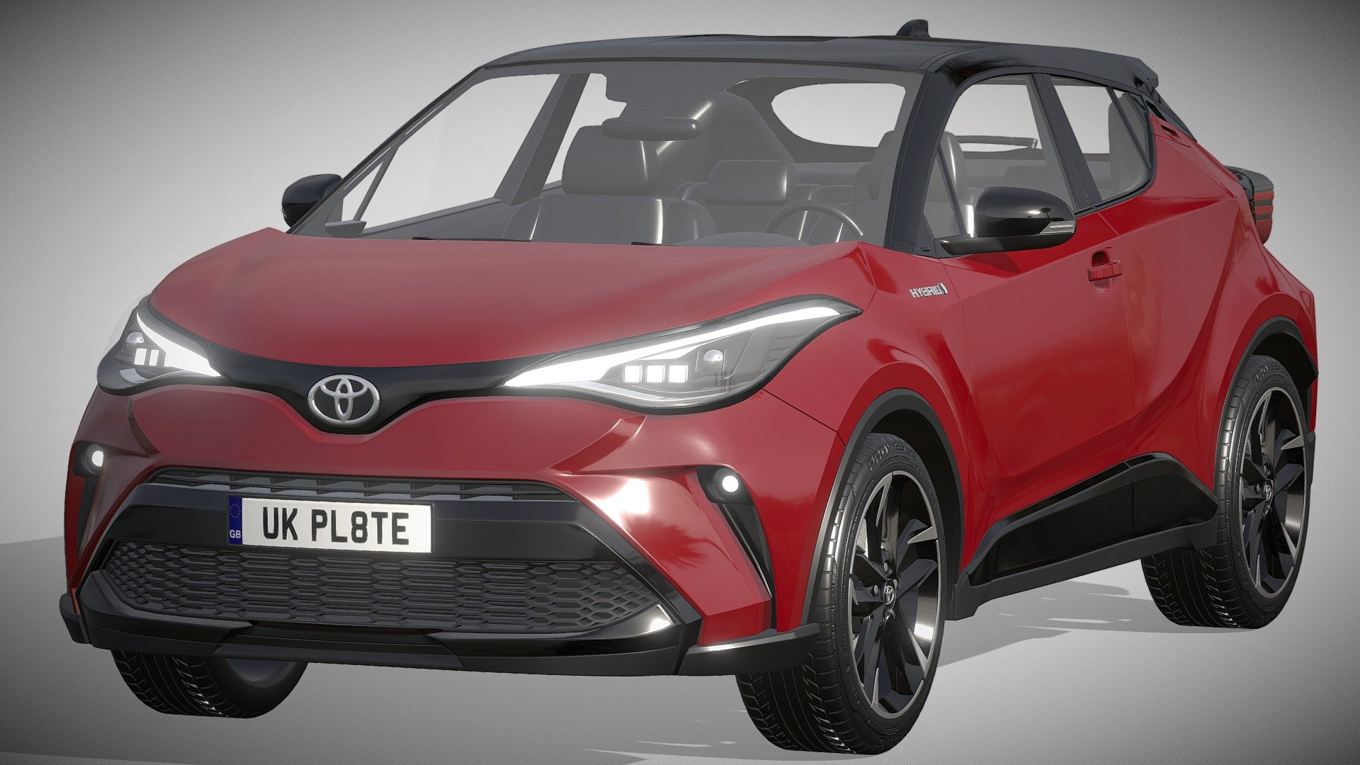 Toyota C-HR 2021

https://www.toyota-europe.com/new-cars/c-hr/

Clean geometry Light weight model, yet completely detailed for HI-Res renders. Use for movies, Advertisements or games

Corona render and materials

All textures include in *.rar files

Lighting setup is not included in the file! - Toyota C-HR 2021 - Buy Royalty Free 3D model by zifir3d 3d model