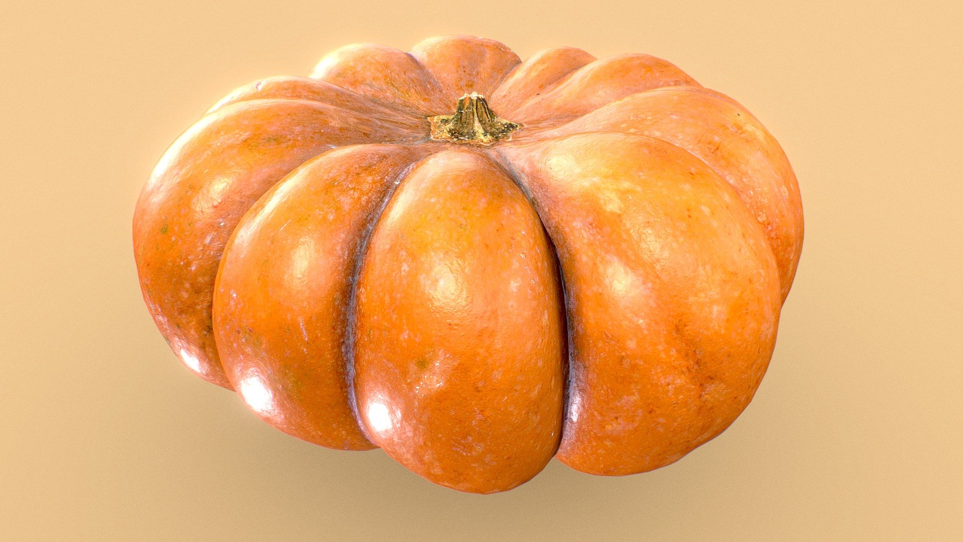 High-quality, photorealistic 3D scaned model of a pumpkin. Optimized topology and uv unwrapped.

Object description:
Pumpkin Musque de Provence, Cinderella Pumpkin, French Pumpkin

General info:




Scan made in studio lighting with high-quality DSLR camera

Clean delighted, cross polarized albdeo without shadows, flare and reflections

Light and optimized Mesh and UV

Already prepared 8k, 4k, and 2k textures

Texture maps included:




Ambient occlusion 16 bits png

Base Color 8 bit jpeg

Curvature 16 bits png

Normal map 16 bits png

Position 16 bits png

Roughness 16 bits png

Thickness 16 bits png

World space normal 16 bits png

Tasty bonus:
- 16k Base Color from raw scan
- 8k 32bit Displacment map
- RAW scan mesh in .ztl format 12 milions poly

I always try to achieve the highest possible quality, if you have any questions, wishes or difficulties, please contact me.

contact me if you need raw scan https://www.artstation.com/truekit - Pumpkin - Buy Royalty Free 3D model by truekit 3d model