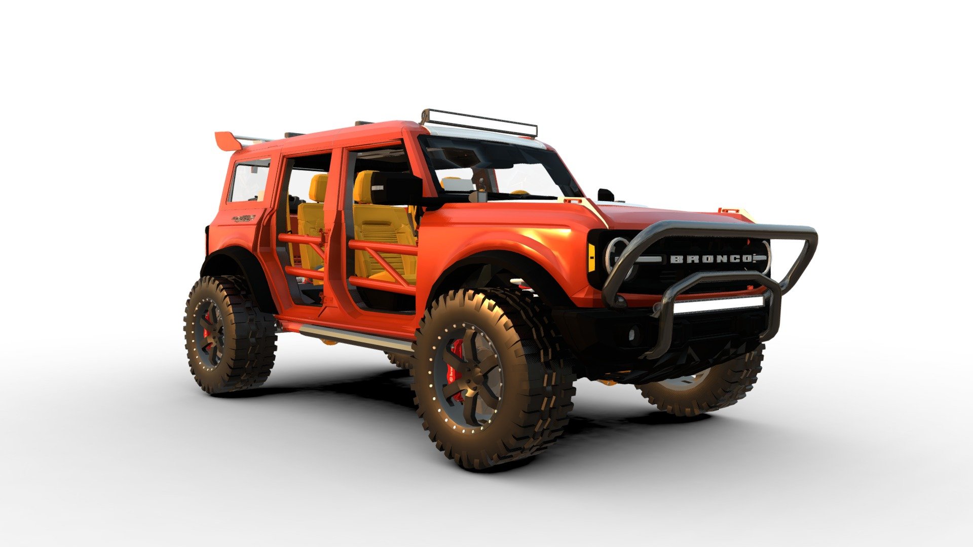 This 3D model represents a detailed and accurate rendition of the Ford Bronco, an iconic American SUV known for its rugged off-road capabilities and classic design. The model is created with precision, capturing the essence of this legendary vehicle. It includes all the essential features, from the distinctive front grille to the robust wheels and the spacious interior 3d model
