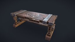 Alchemy wooden table wooden, medieval, table, game-ready, alchemy, medieval-prop, substancepainter, pbr, gameasset, magic