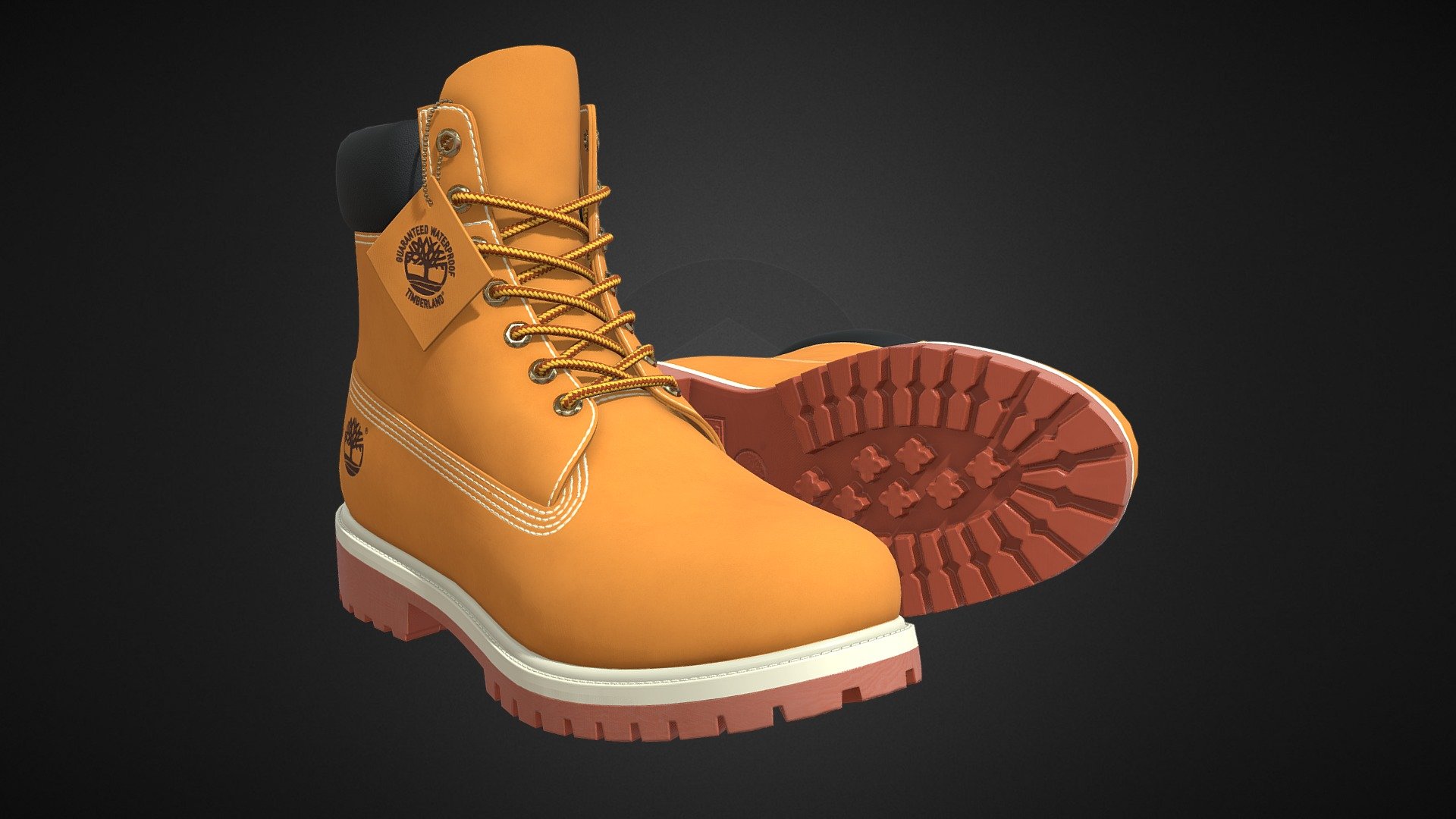 PBR midpoly model of Timberland premium 6-inches boots - Timberland Premium 6-inches waterproof boots - 3D model by maxwell (@manacards) 3d model