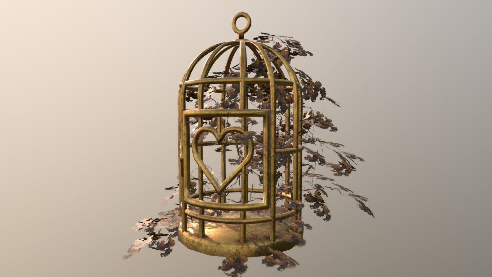 Low poly Bird Cage. Autumn atmosphere - Bird Cage. Autumn atmosphere - 3D model by Melancholi 3d model