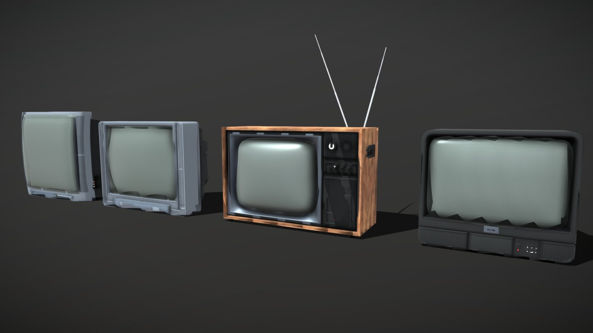 Four old Televisions

4 textrues for each one (diffuse,metallic,normal.roughness)

size (4096*4096)

blender file ,dea ,obj ,fbx - Four old Televisions - Buy Royalty Free 3D model by omarme37 3d model