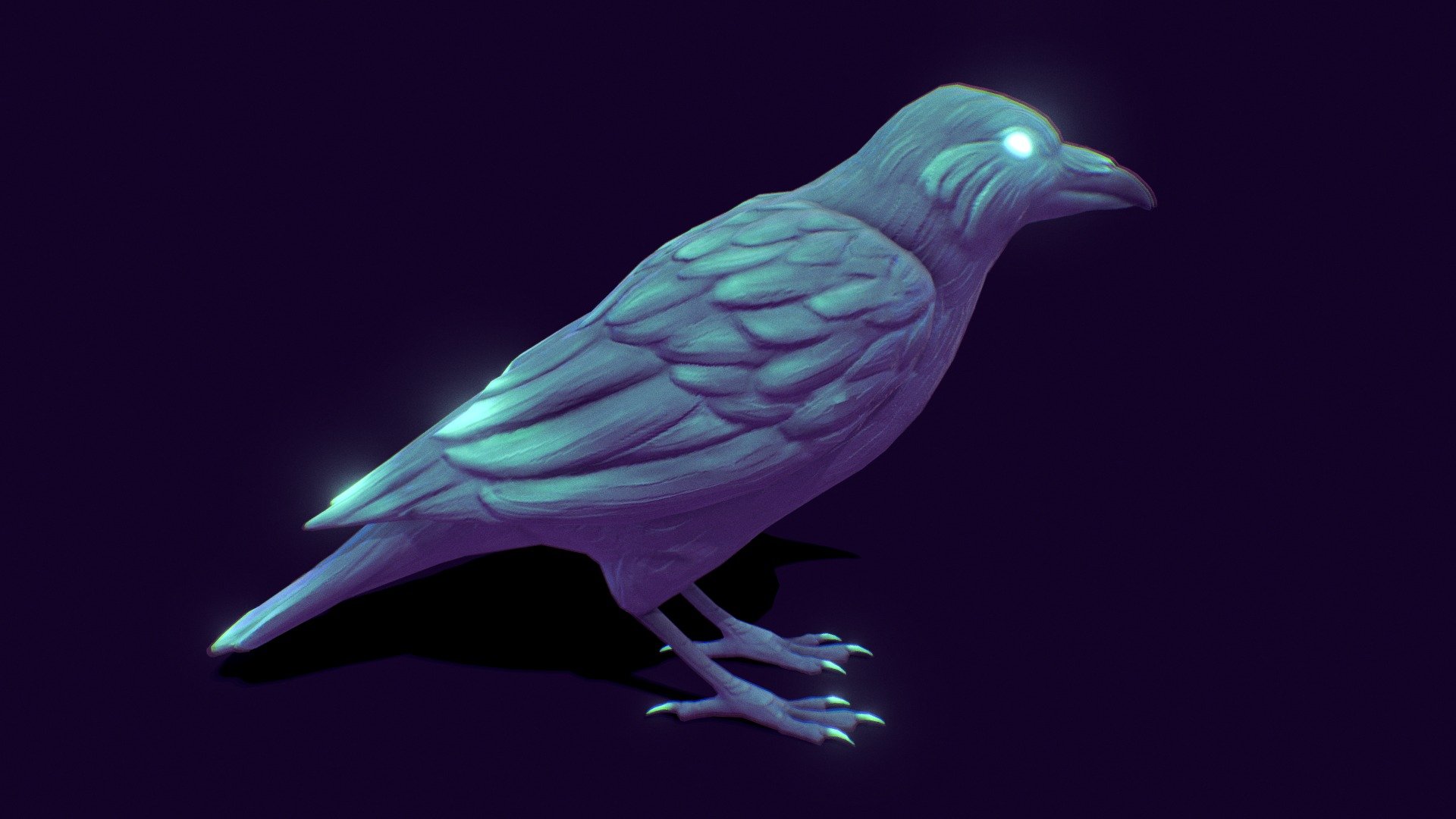 first time sculpting, and first time using blender! originally meant to be a quick exercise that i ended up spending a bit too much time on. it's far from perfect but i learned a lot with this little model! - crow - 3D model by camilleotto 3d model
