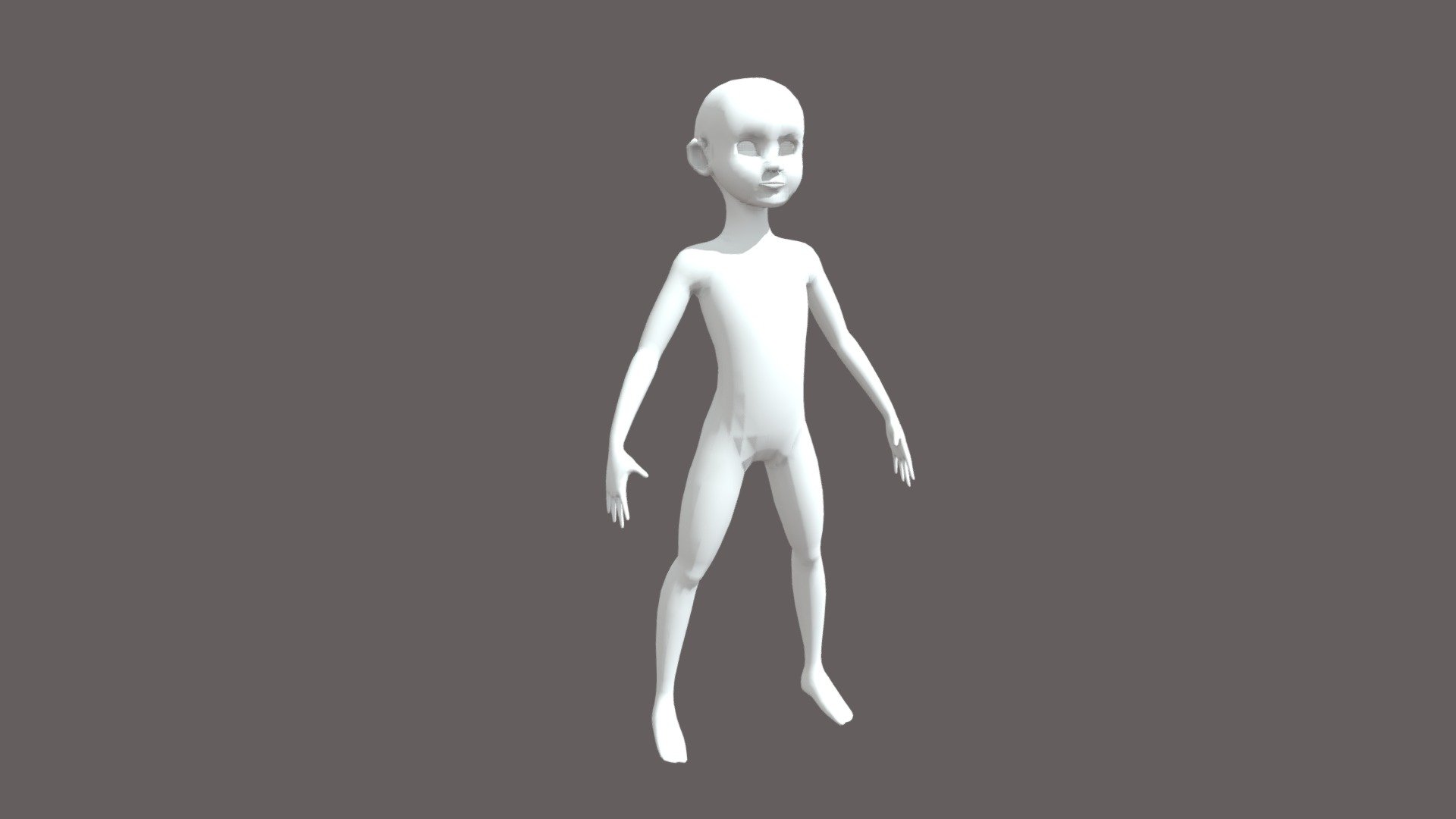 a Low poly base mesh for a cartoon kid ready for sculpting or rigging also uv unwrapped which can be used for polygroups with a good topology - Cartoon Kid Base Body Mesh - Buy Royalty Free 3D model by baccouche mohamed (@baccouchemohamed) 3d model