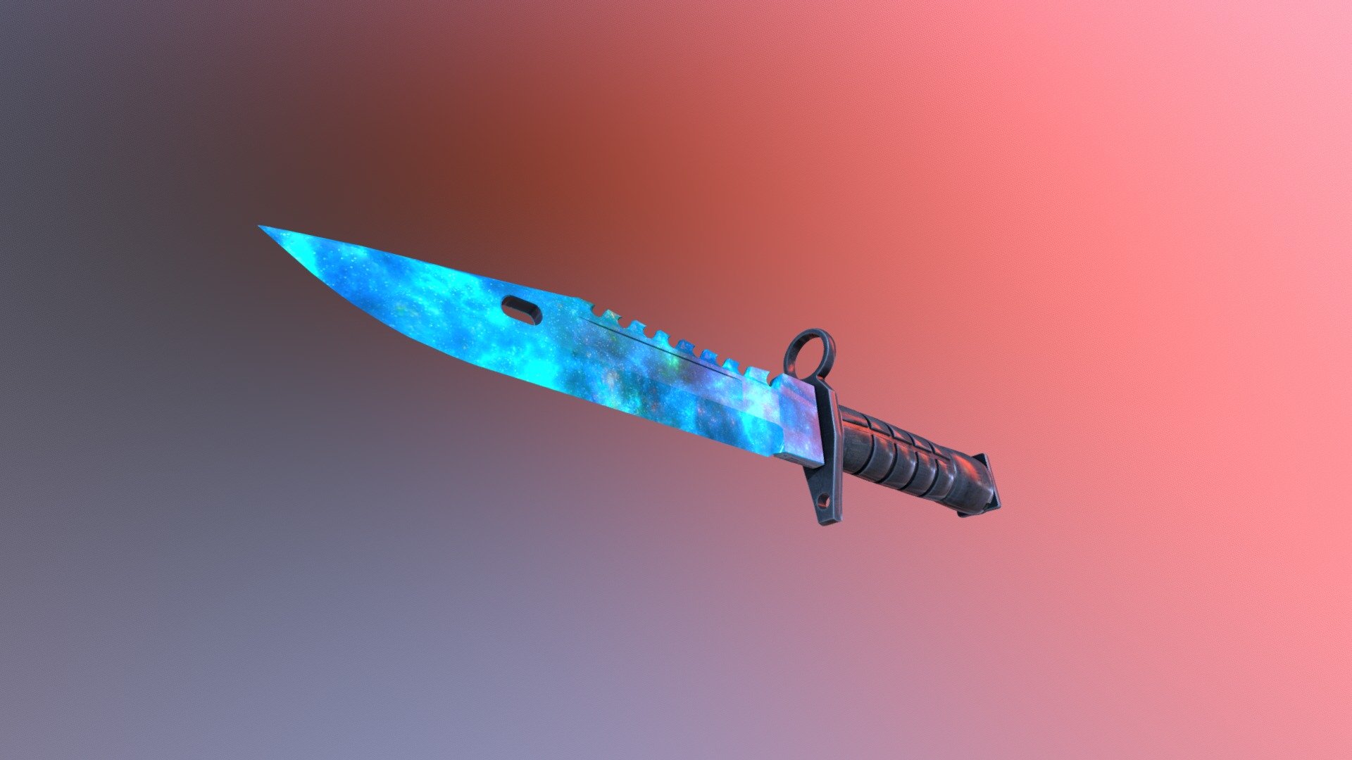 A premium VGO Knife skin. Intended to have a higher price tag. Only for the big ballers ;D - M9 Bayonet Nebula - 3D model by cryptodelta 3d model