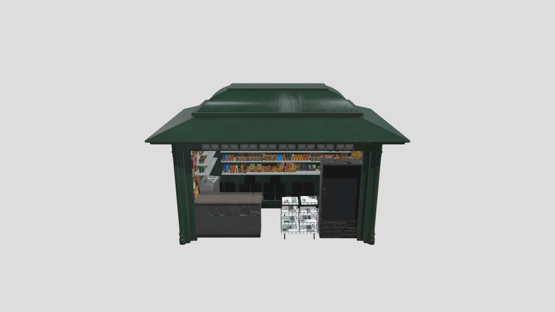 Professional, high quality 3d model of kiosk ready to use in your visualizations with textures and materials included 3d model