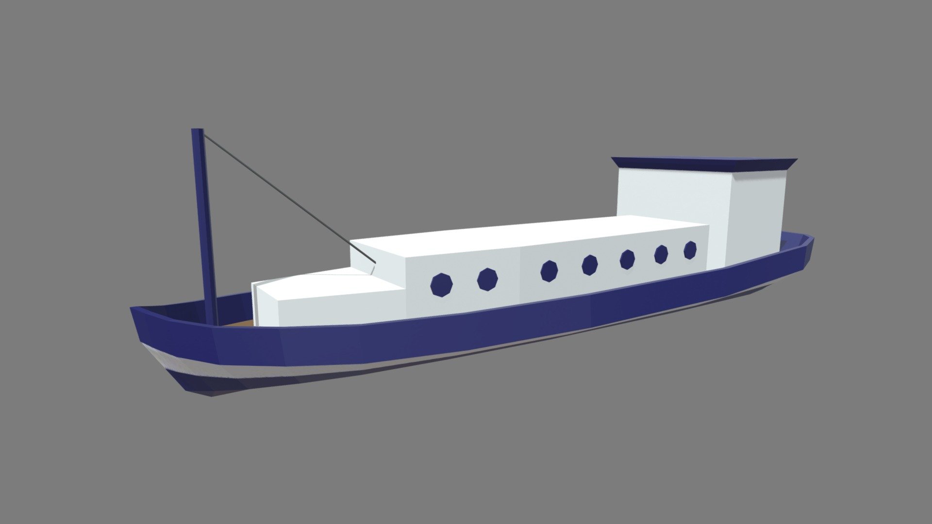 This model contains a Low Poly Boat 04 based on a boat which i modeled in Maya 2018. This model is perfect to create a new great scene with different low poly cars or low poly vehicles. I will add a low poly vehicles pack soon on my profile.

There is an automatic UV and one unique UV with a substance painter file added.

Tris: 1052 // Verts: 568

The model is ready as one unique part and ready for being a great CGI model and also a 3D printable model, i will add the STL model, tested for 3D printing in Ultimaker Cura. I uploaded the model in .mb, ,blend, .stl, .obj and .fbx. as well as the subtance painter file.

If you need any kind of help contact me, i will help you with everything i can. If you like the model please give me some feedback, I would appreciate it.

Don’t doubt on contacting me, i would be very happy to help. If you experience any kind of difficulties, be sure to contact me and i will help you. Sincerely Yours, ViperJr3D - Low Poly Boat 04 - Buy Royalty Free 3D model by ViperJr3D 3d model