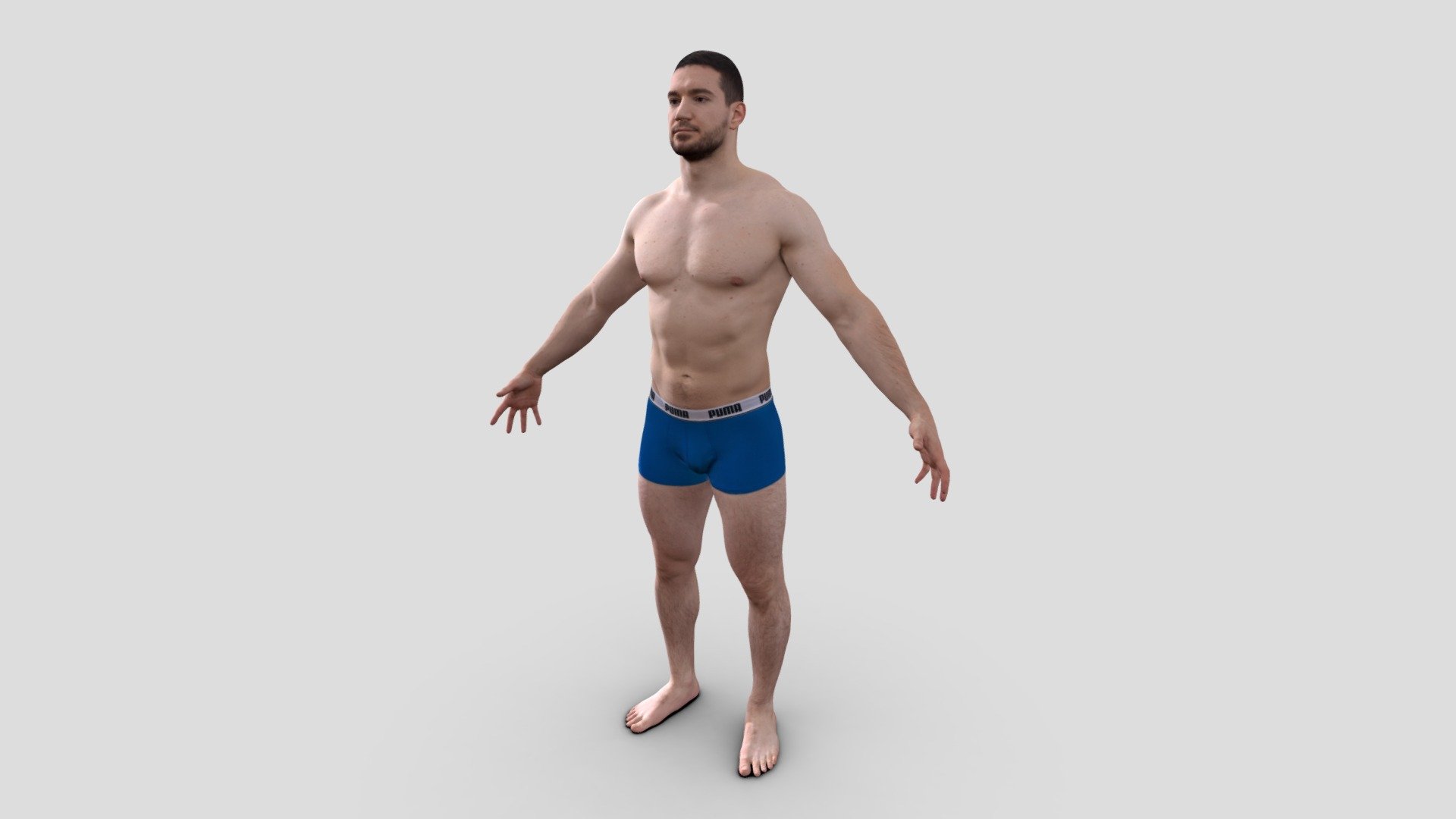 Realistic 3D scan of an athleric male.
Standart Body and Head 3D model + PBR and Retopology.

Textures:
Diffuse - 8K
Glossiness - 8K
Normal - 8K
Specular - 8K - Male Scan - 3D model by Twin3D (@twin3d_company) 3d model