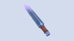 Swordtember Day One: Crystal dd, crystal, dnd, magical, weapon, handpainted, lowpoly, sword, stylized, fantasy, rock, dagger, swordtember, magicalitem