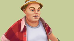 Jobs people, game-art, fatman, casual, diffuse-only, character, low-poly, hand-painted, man