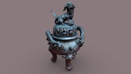 Chinese censer 3d-scan, vessel, censer, realitycapture, photogrammetry, stone, dragon, culturescanningchallenge