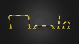 Protection Barrier Low-poly 3D model pipe, exterior, block, traffic, urban, post, guard, protection, barrier, outdoor, safety, parking, barricade, stop, glowing, bollard, roadwork, lowpoly, decoration, street