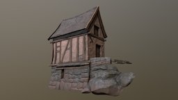 Styalized Medieval House sculpted, gaming, medieval, painted, blizzard, lotr, corner, old, worldofwarcraft, amazing, overwatch, styalized, gamready, substancepainter, handpainted, lowpoly, house, fantasy, wow, highpoly