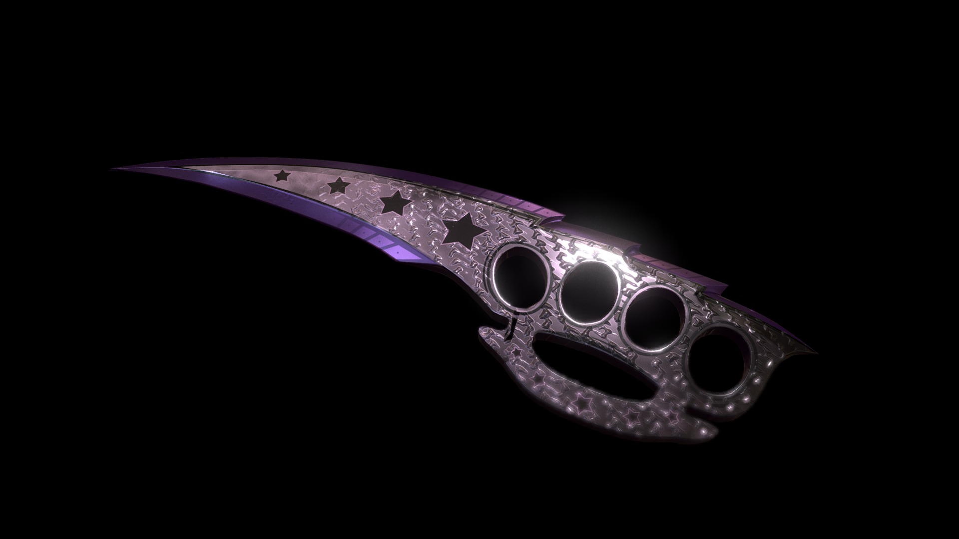 Knuckle knife | Purp star - 3D model by bobalobla 3d model