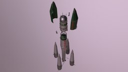 R-7 Rocket and Vostok-1 Spaceship exploration, gagarin, cosmos, vostok, space