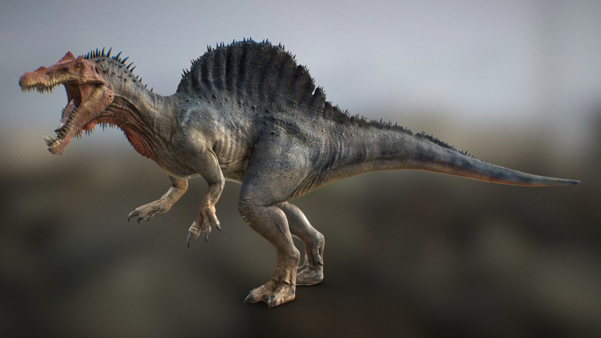 Spinosaurus Midpolygon Sample for 3D printing - Spinosaurus - Download Free 3D model by Monster 3d model